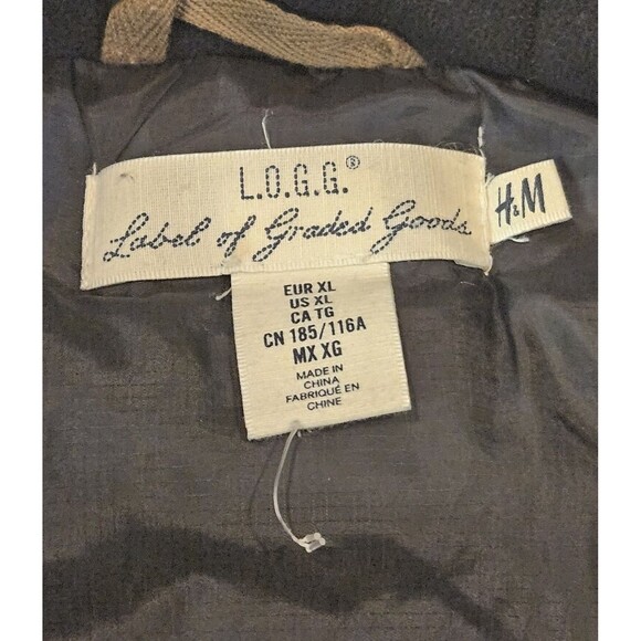 H&M Mens Parka Jacket XL Hooded Winter Coat Brown Faux Fur Lined Heavy Warm - Picture 3 of 13